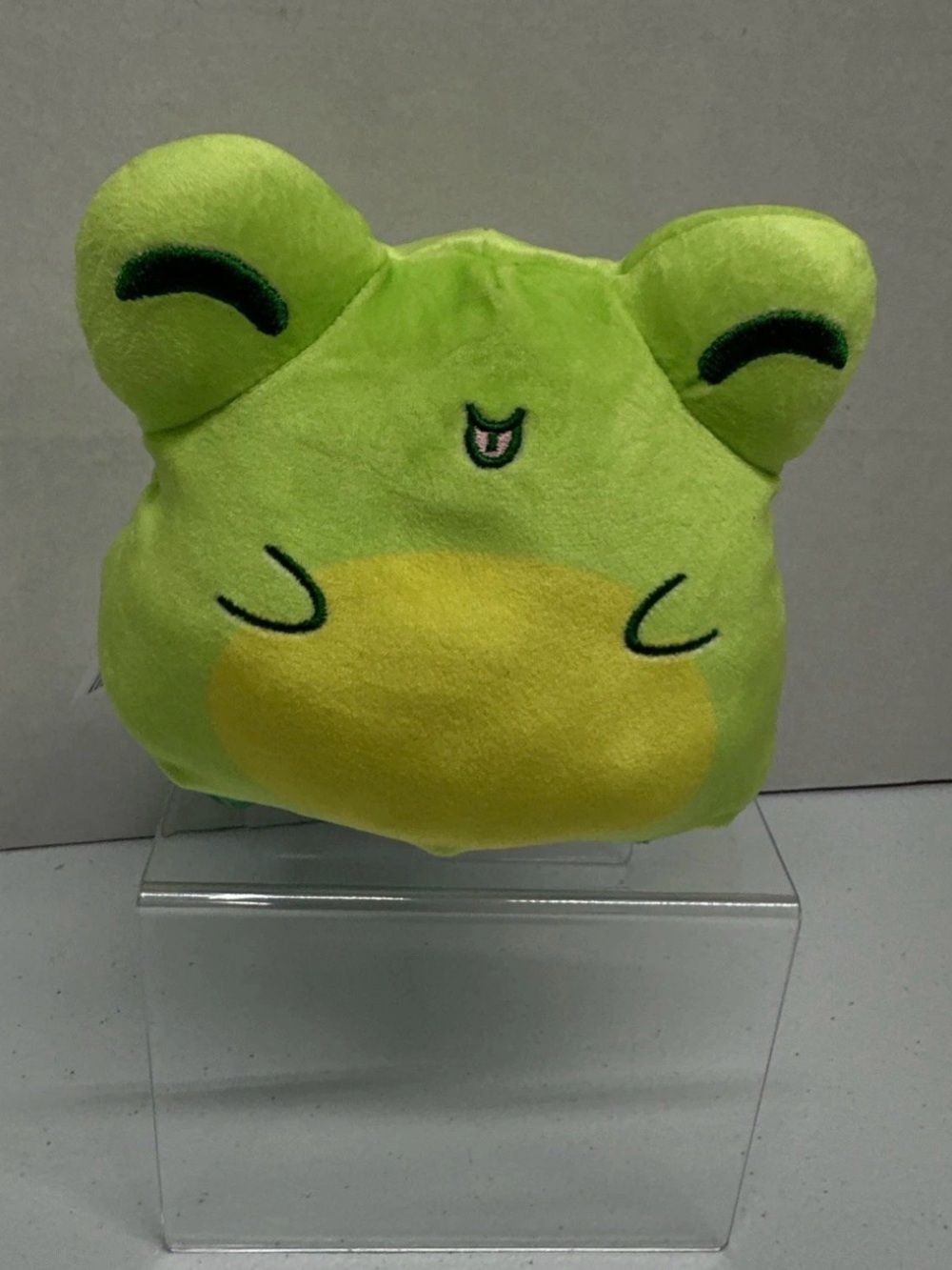 New TeeTurtle The Original Reversible 4" Green Frog Plushie Sensory Happy Angry